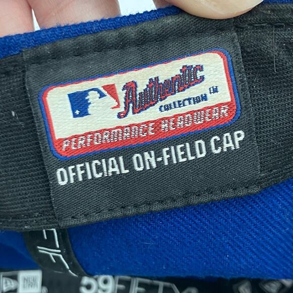 New Era 59fifty Blue Chicago Cubs Baseball MLB Embroidered On-Field Fitted Hat - Picture 8 of 12